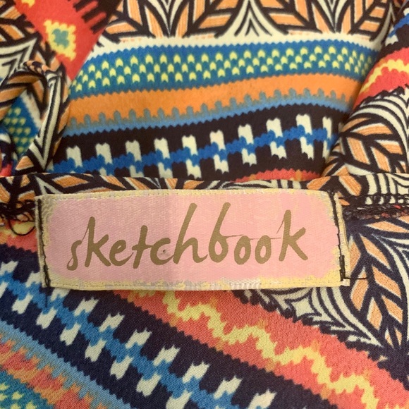 Sketchbook Boho Style Halter Open Back Tank Sz S - Picture 6 of 7